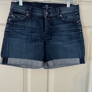Seven for all mankind cuffed Jean shorts.  Size 25